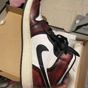 Jordan 1 Air Mid SE Black and Infrared Sneakers